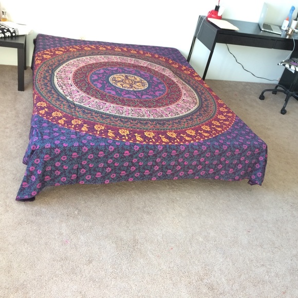 Queen Sheet tapestry Mandala Coverlet Handmade